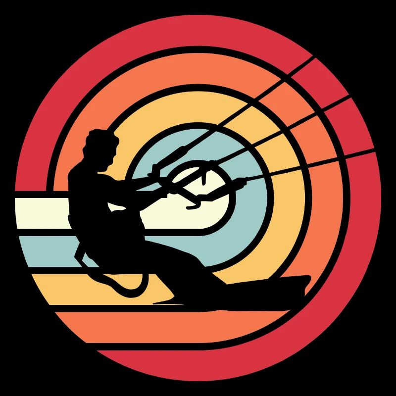 Kitesurfen Kitesurf Kitesurfer Kiteboard Retro Vin