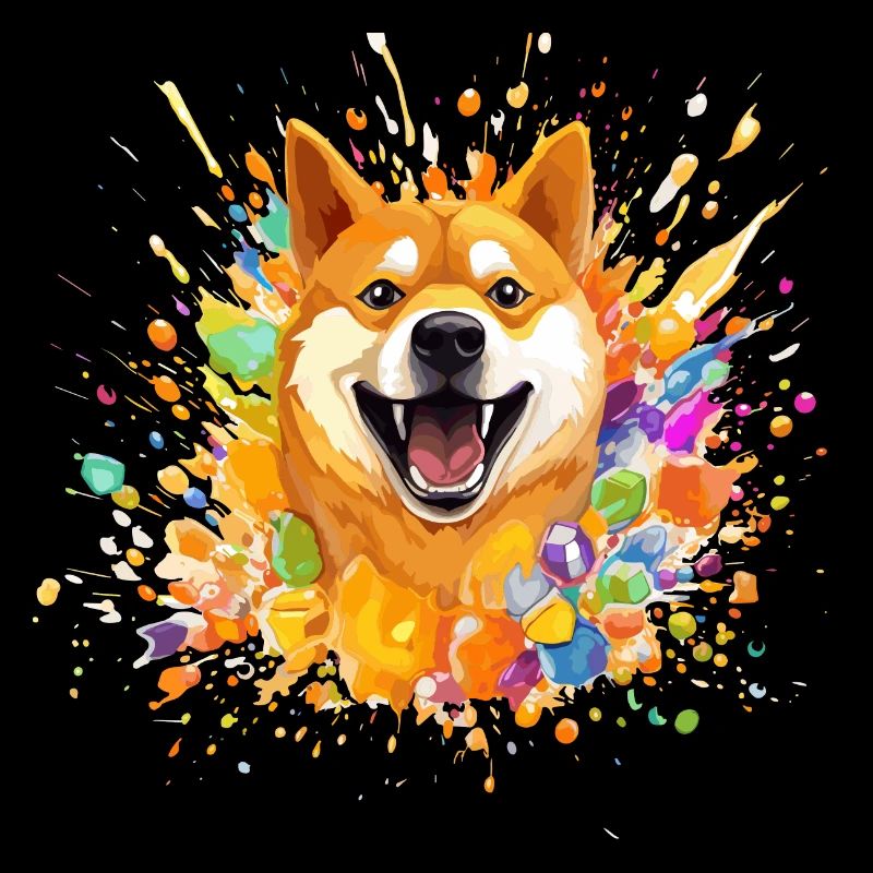 Doge coin color Splash dog