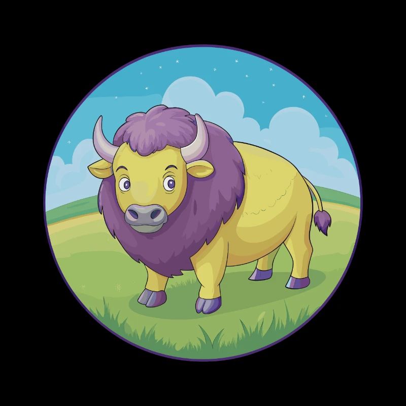 Bison mignon Kawaii dessin animé Clipart Animal de compagnie