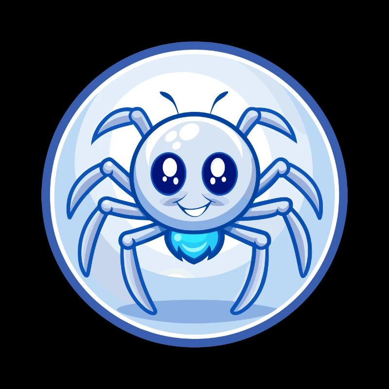 Spinne Blau Kawaii Cartoon Figur Clipart Haustier