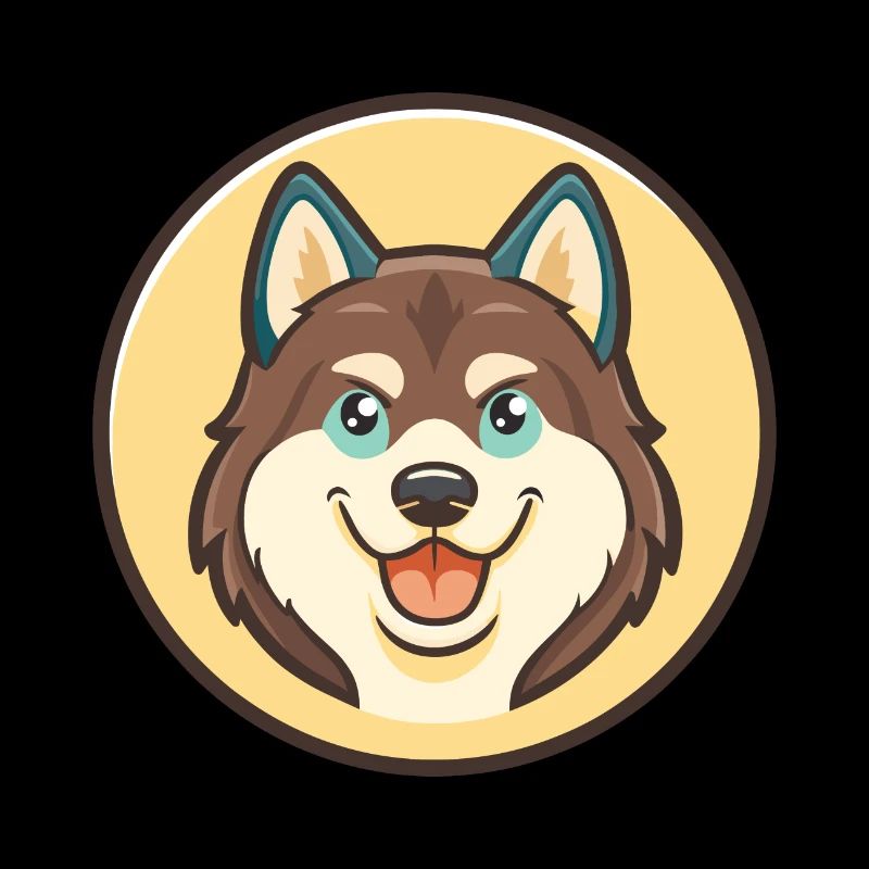 Dessin animé kawaii de race de chien Malamute d'Alaska