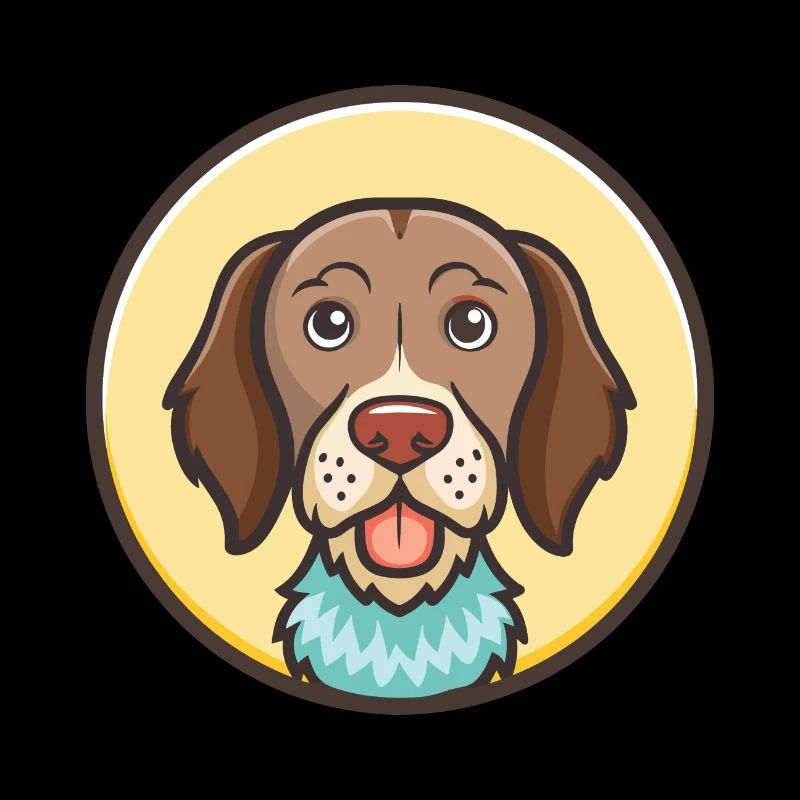 Slovak Rough Haired Pointer Dog Breed Cartoon Pet