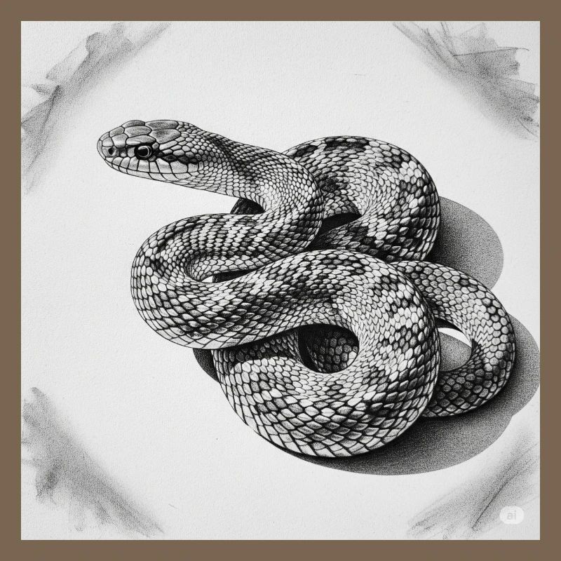 Serpent à écailles noir et blanc