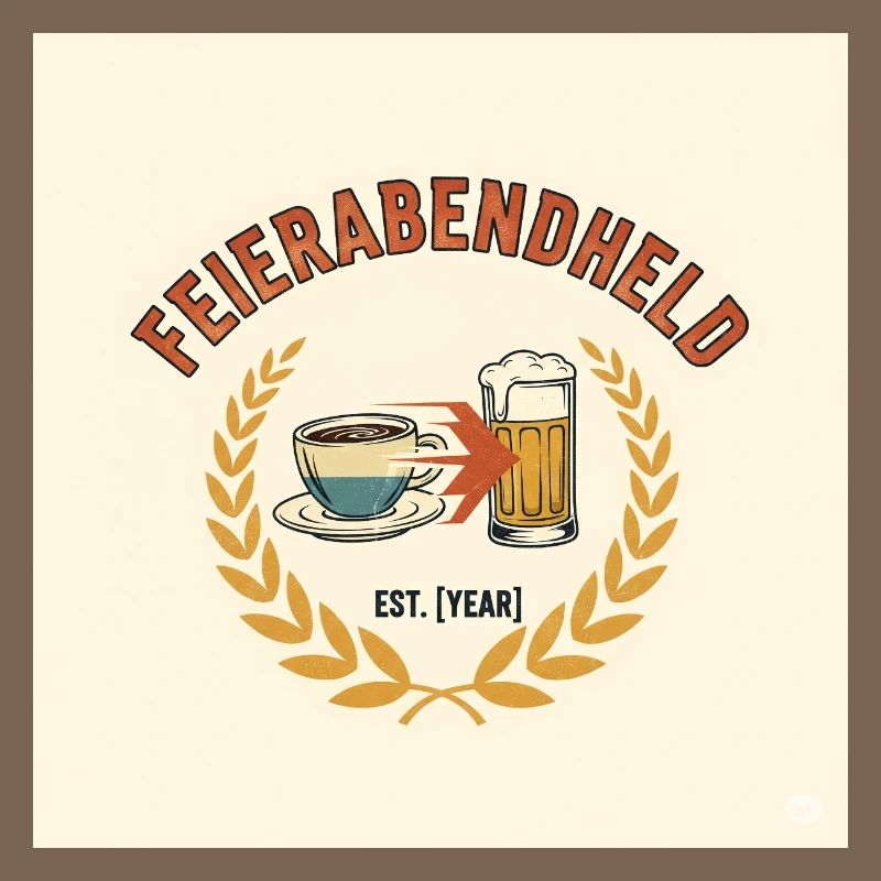 Feierabendheld Kaffeetasse & Bierglas Design