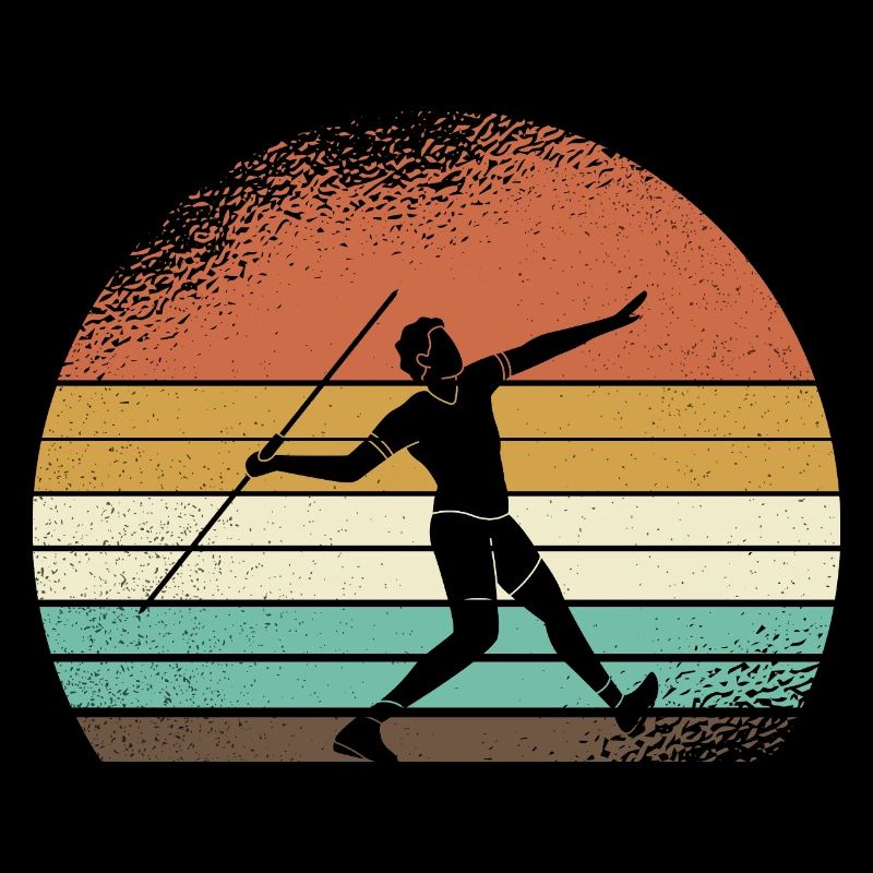 Silhouette rétro du Ski au coucher de soleil