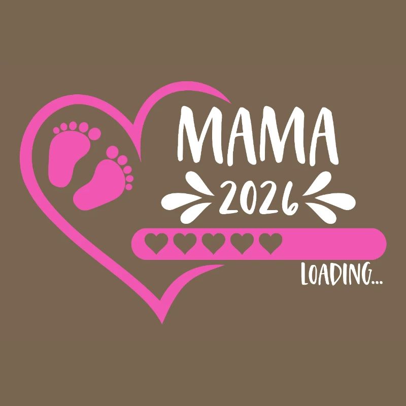 Mama 2026 loading Herz Version Mädchen pink rosa