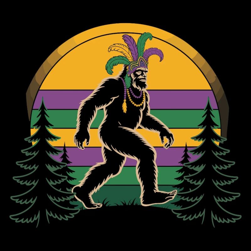 T-shirt Mardi Gras Bigfoot – Carnaval