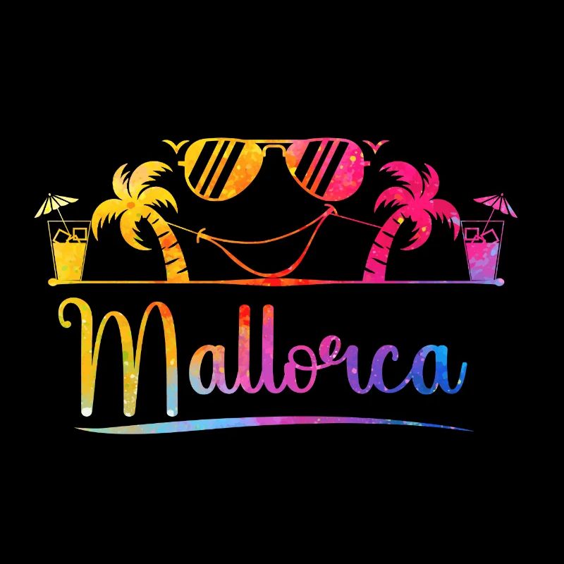 Mallorca Palm Trees Beach Graphic