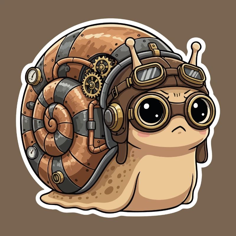Snail Aviator Steampunk Shell Copper