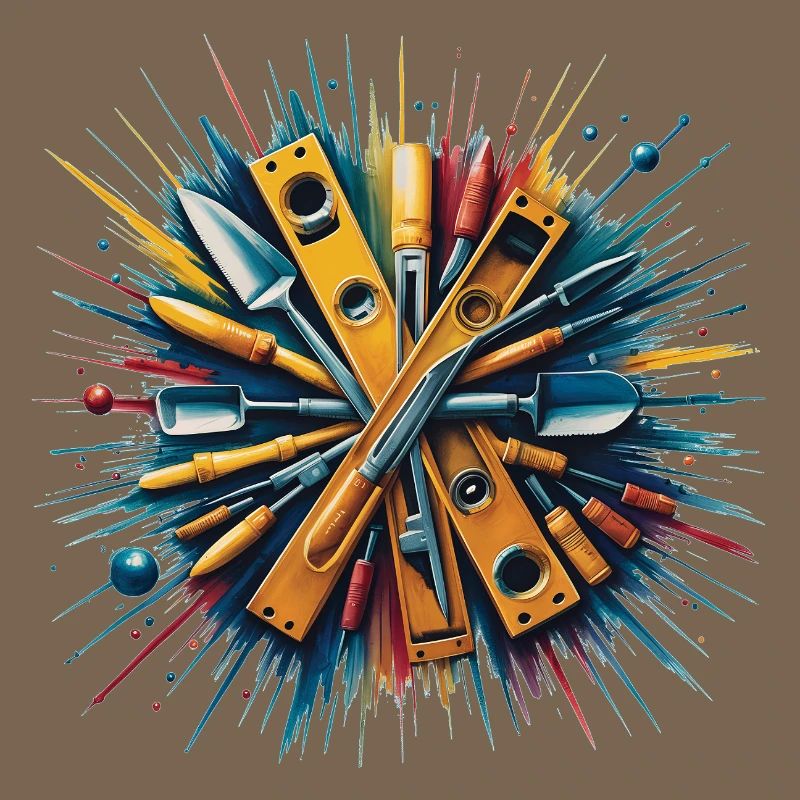 Construction Bricklayer Mason Tools Art Print