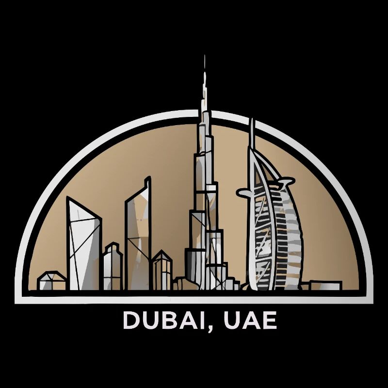 Silhouette de Dubaï Burj Khalifa Émirats arabes unis