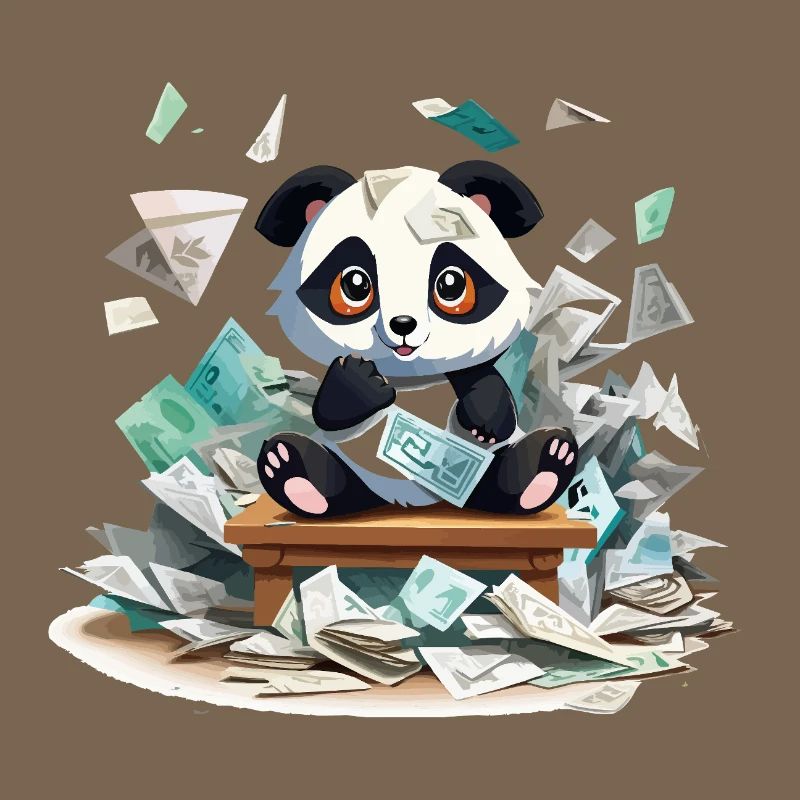 Pluie d’argent panda à la table
