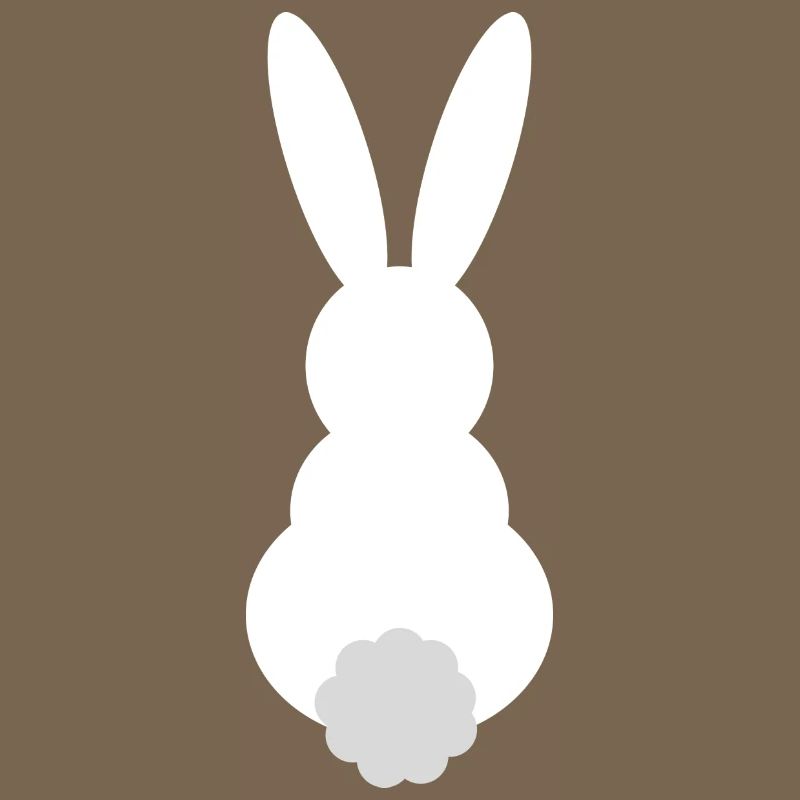 Silhouette de lapin avec une queue duveteuse