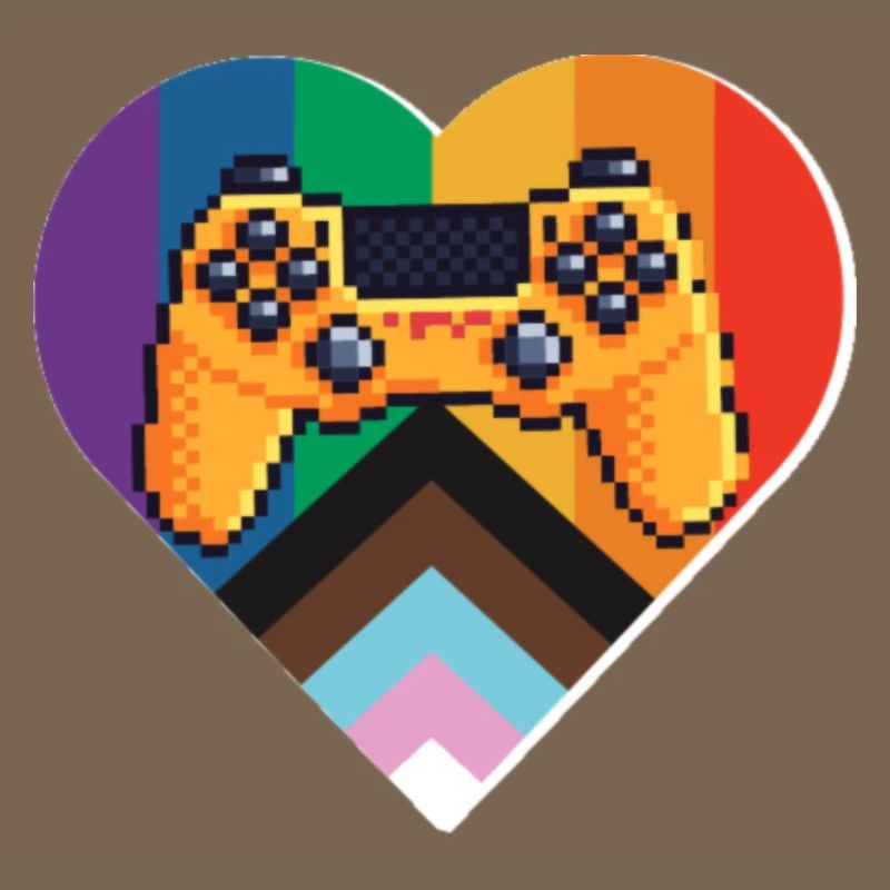 Pixel-Controller Herz im Regenbogen