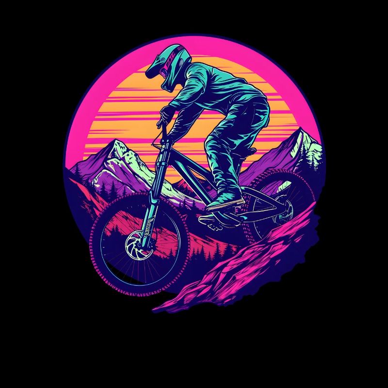 Mountain biking vaporwave
