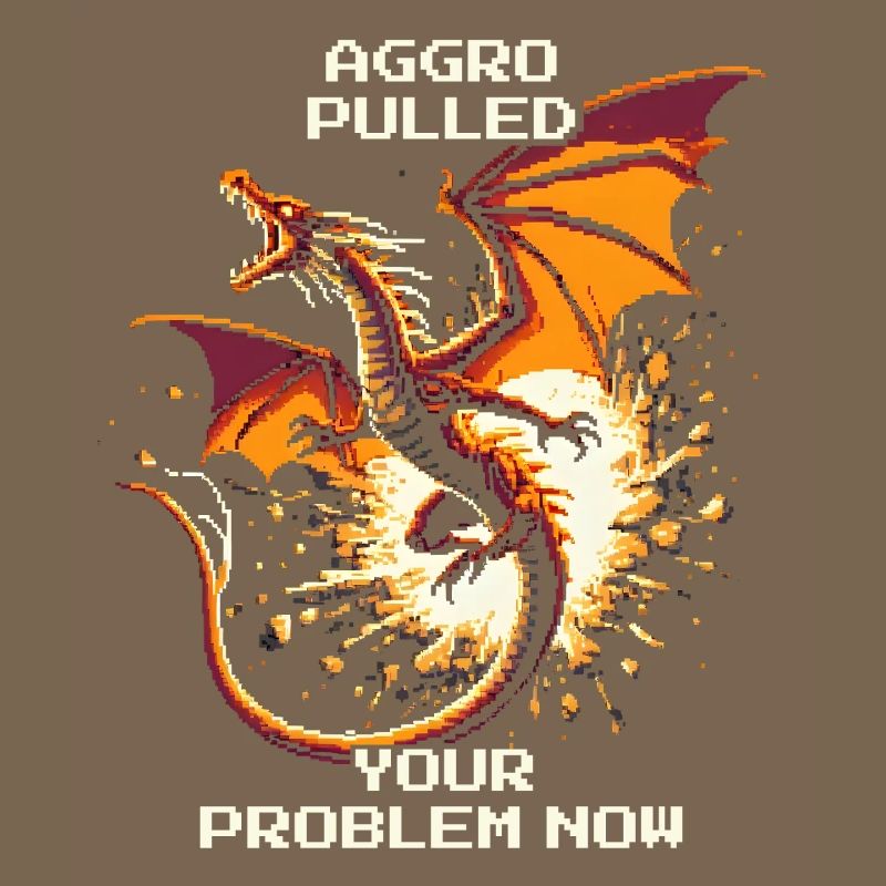 Aggro gezogen – dein Problem | Drache Pixel Art