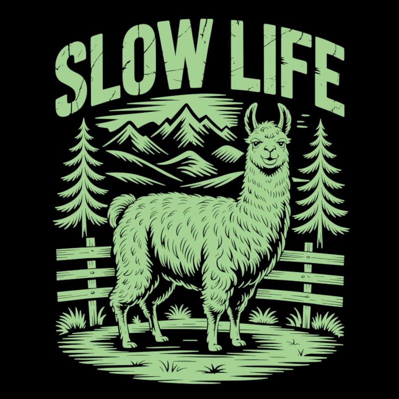 Deceleration Shirt with Llama - Enjoy Tranquility