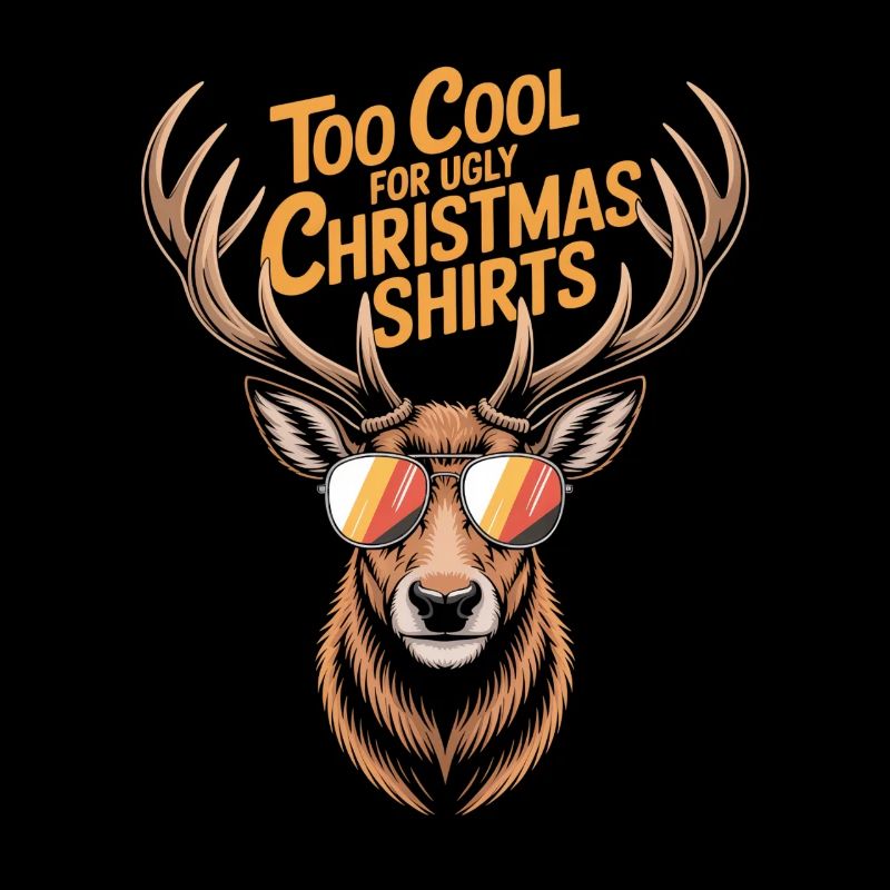 Cerf avec des bois Noël laid