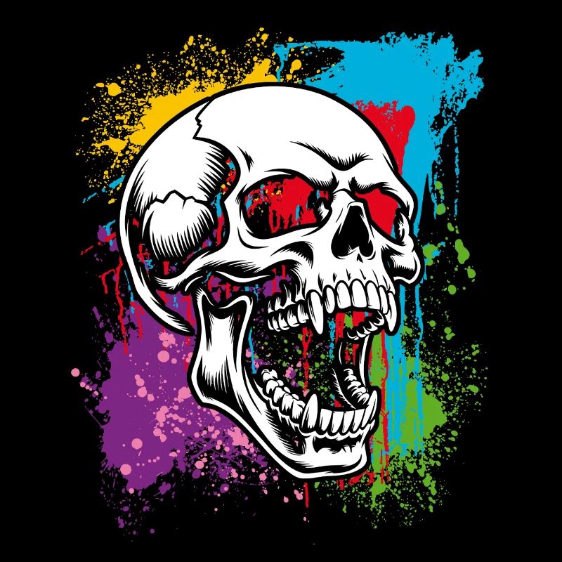 Skull on colorful spots