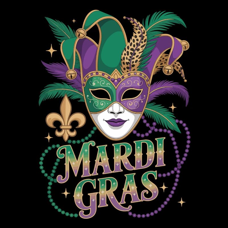 Chemise de carnaval – Masque de Mardi Gras