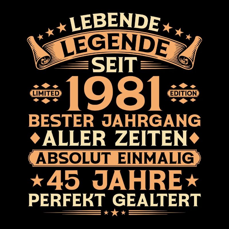 45th Birthday 1981 Vintage Legend Gift