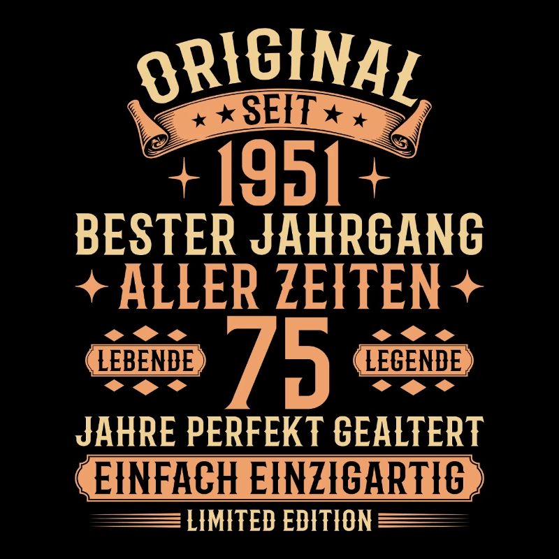 75th Birthday 1951 Vintage Legend Gift