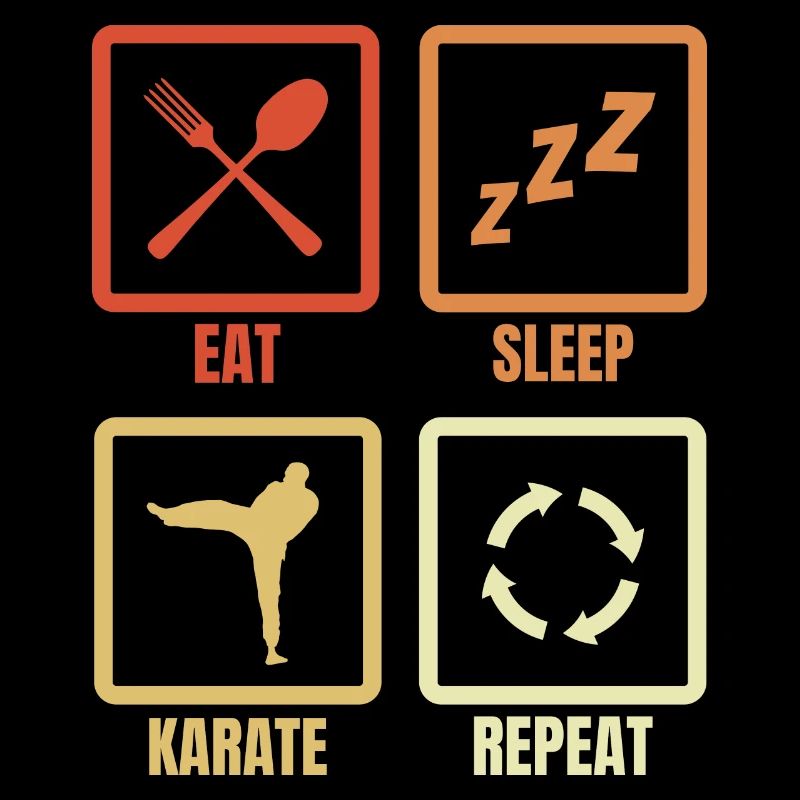 Manger Sommeil Karaté Répéter