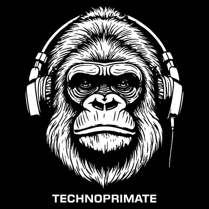 Techno Primate Kopfhörer Ape Art # 5 Weiß