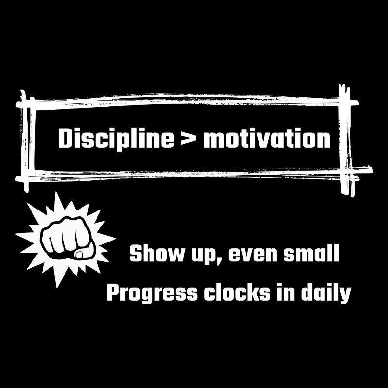 Progrès Clocks In Daily – Noir Motivationnel