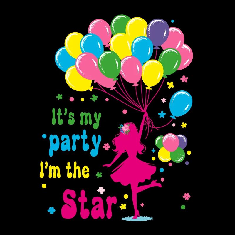 Fille de célébration avec des ballons Design