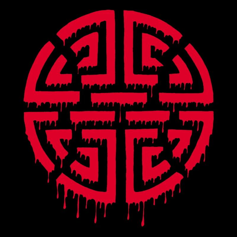 Graffiti d'un labyrinthe rouge
