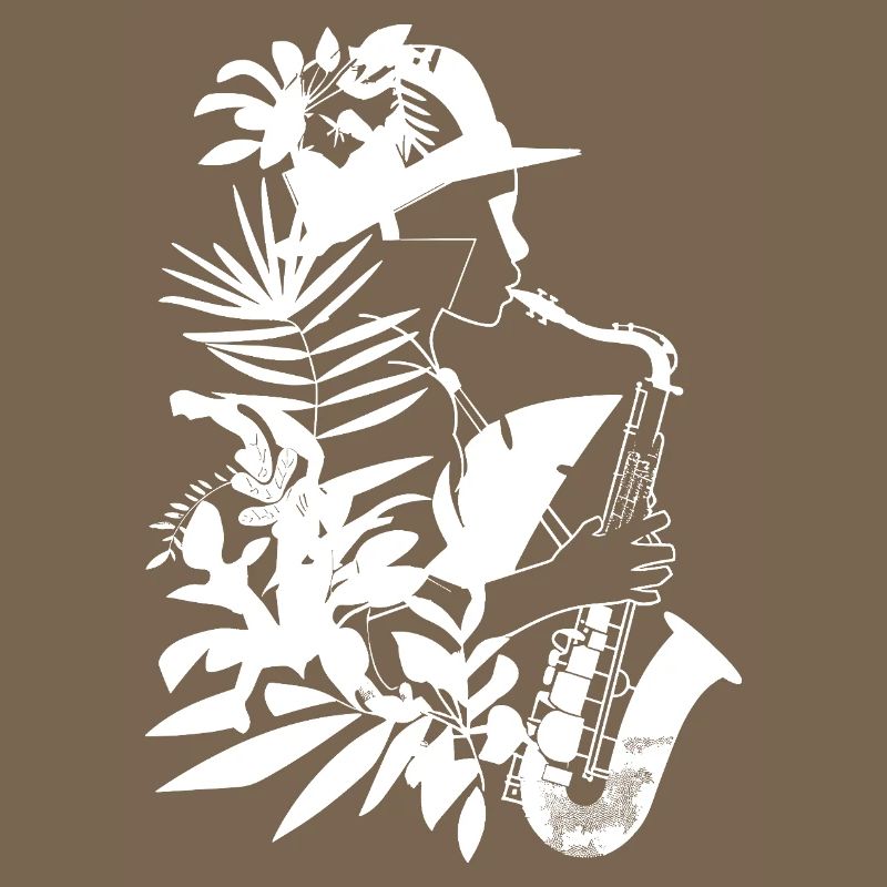 Weiblicher Saxophonist Comic Look