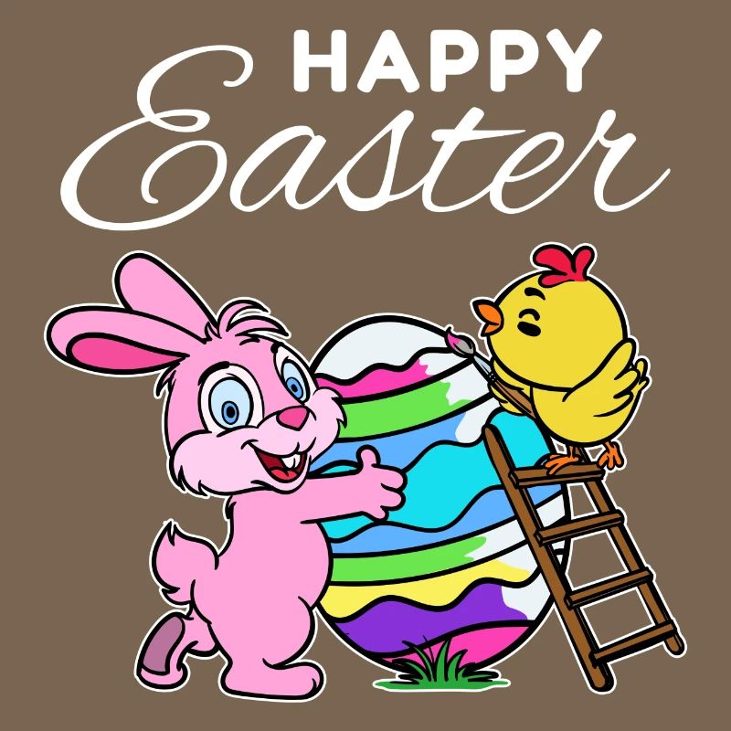 Happy easter bunny easter bunny chick hen egg