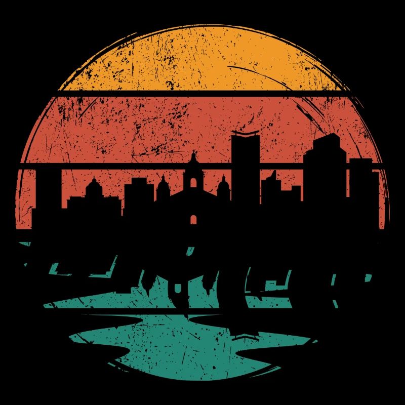 Silhouette d’horizon du coucher de soleil