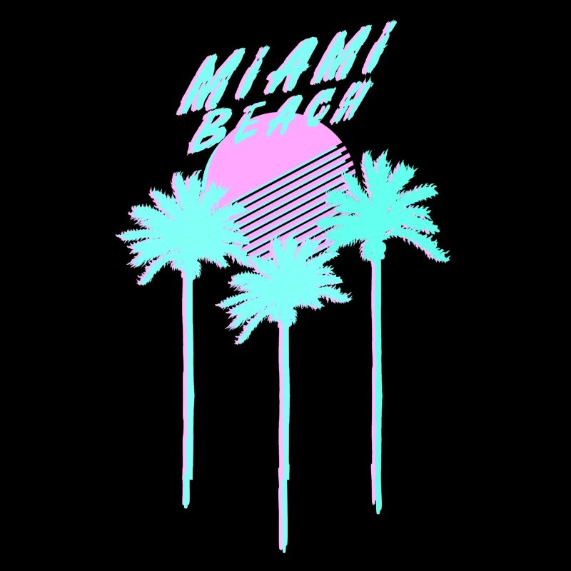 Miami Beach 80's Retro Palmen