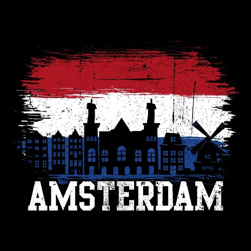 Amsterdamer Skyline-Flaggensplash