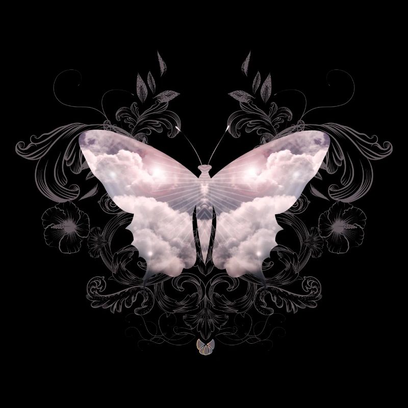 Un papillon céleste de nuages délicats