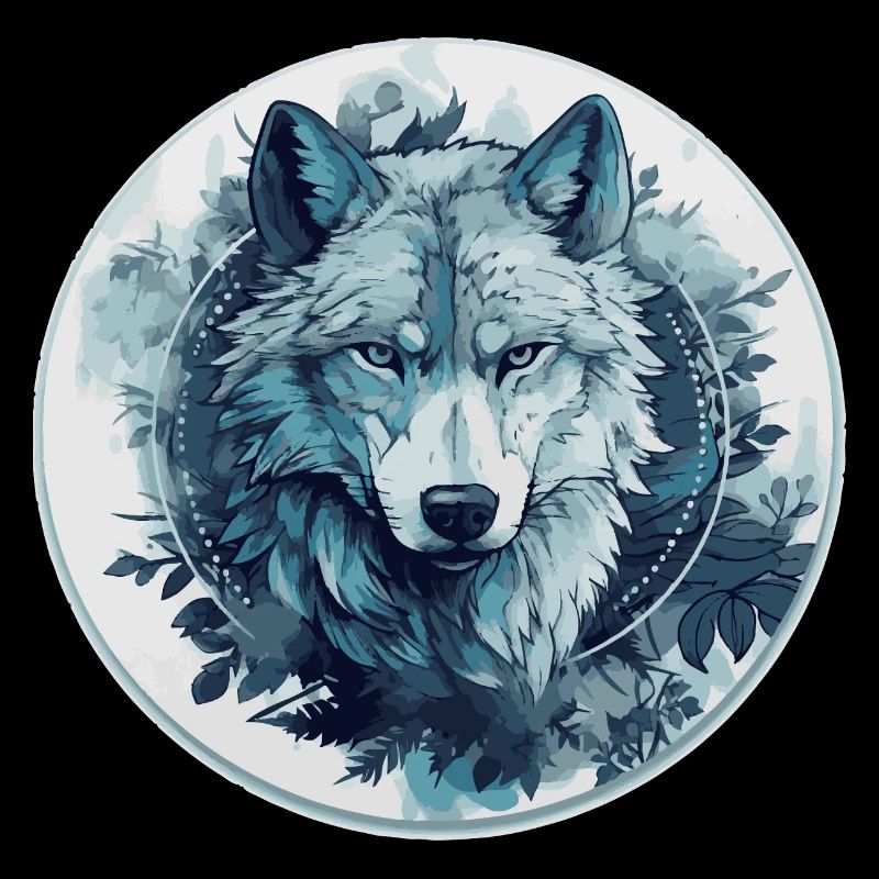 Mystic wolf in the moonlight
