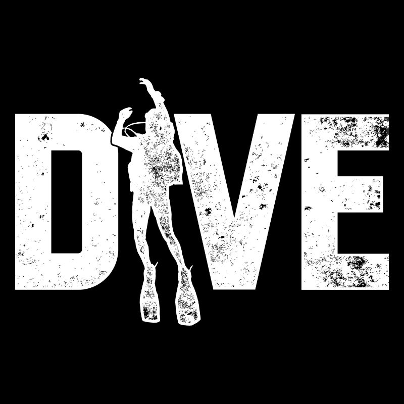 Icône de plongée sur le texte DIVE en gras