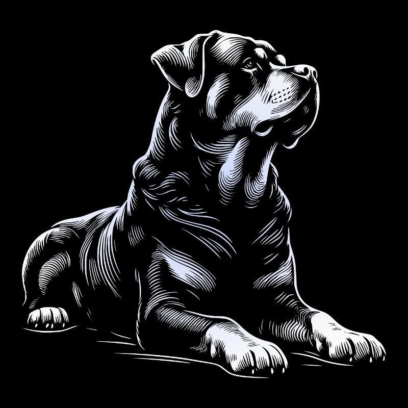 Rottweiler couché