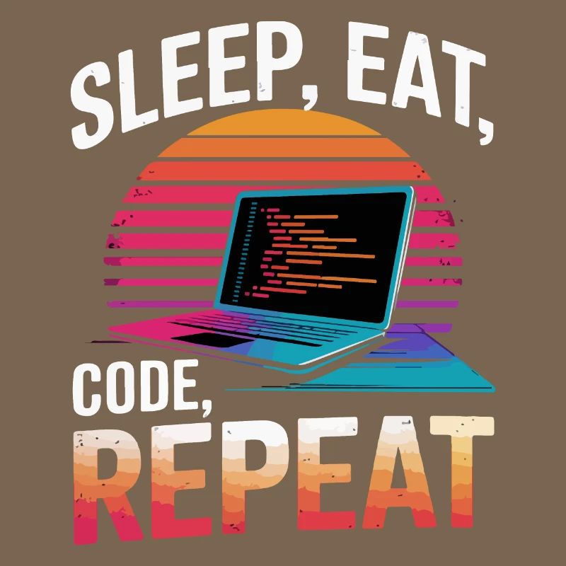 Schlaf Essen Code Wiederholen Geschenk Programmierer Entwickler