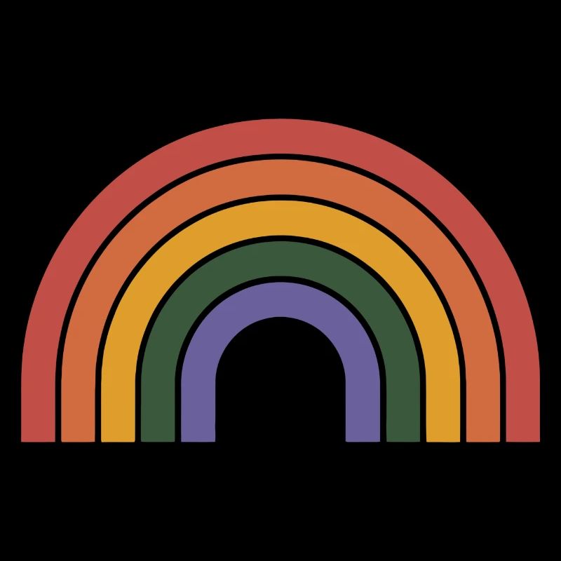 Retro Regenbogen Bogen Druck