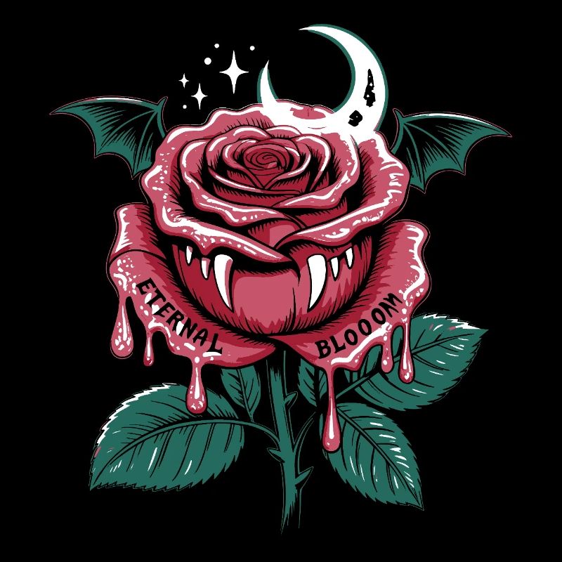 Vampire Rose Gothique avec Lune
