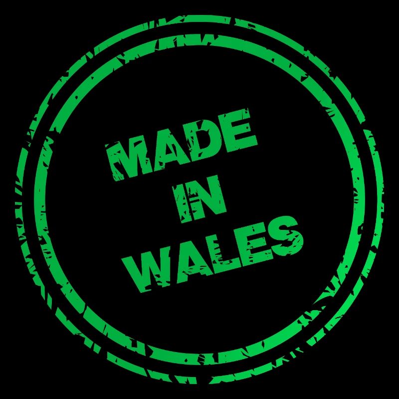 Impression du logo du timbre Made in Wales - Logo rétro vert