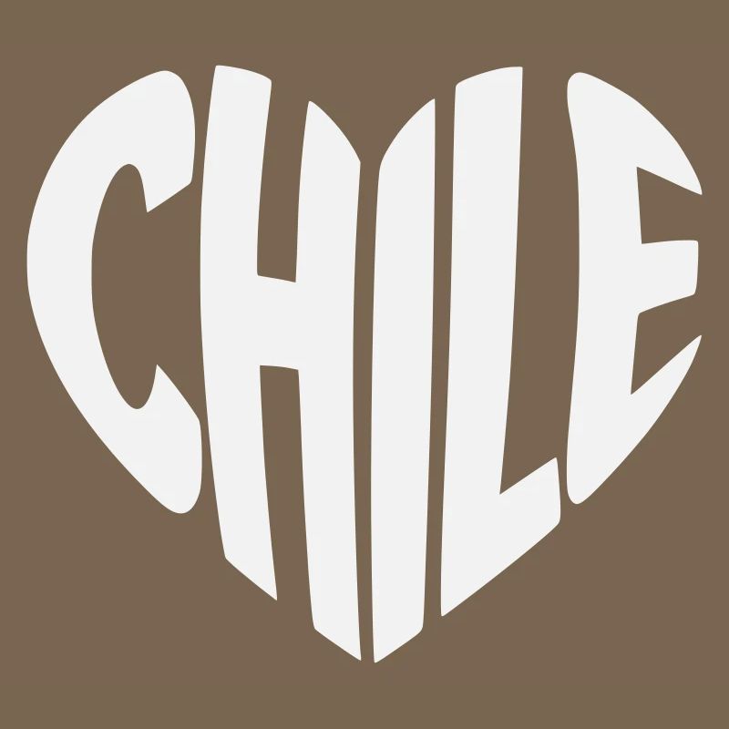 Conception typographique du cœur chilien