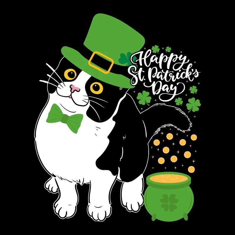 St. Patrick-Katze mit Goldtopf
