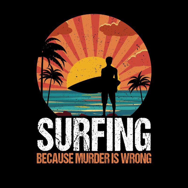 Surf Retro Surfer Sunset