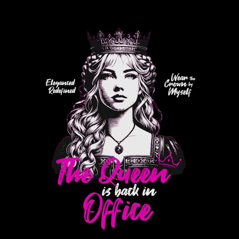 The Queen Is Back In Office Crown Design