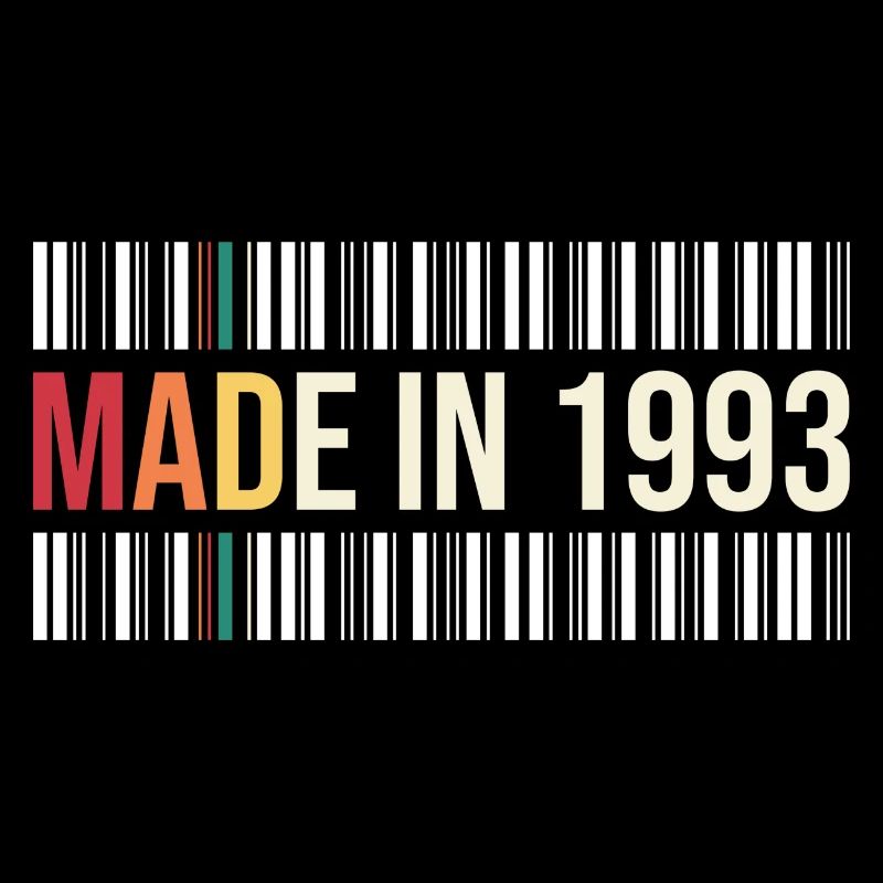 Born in 1993 Retro Barcode Tee