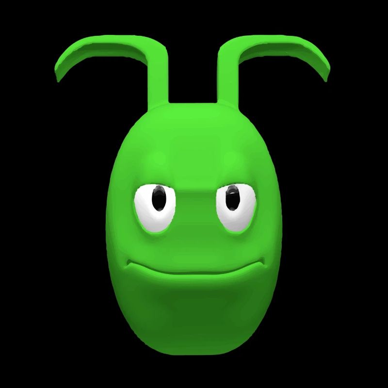 Fröhlicher grüner Alien mit Antennen